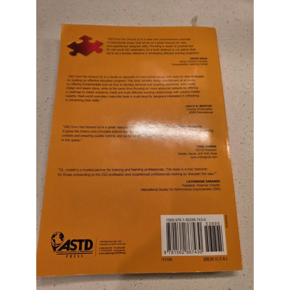 ISD From the Ground Up No Nonsense Approach to Instructional Design PB Hodell